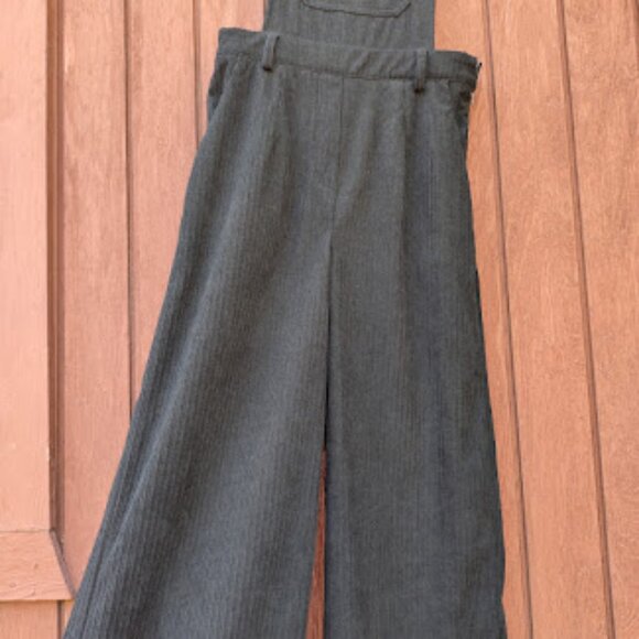 CIDER | NWT Black Wide Leg Corduroy Adjustable Button Straps Overalls Jumpsuit S - Picture 6 of 14